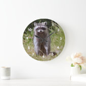Mama Raccoon Große Wanduhr (Zuhause)