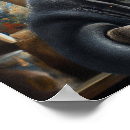 Mama Raccoon mit einem Trikotmantel und einer Bril Poster (Ecke)