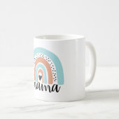 Mama Rainbow Blue Peach Kaffeetasse (VorderseiteRechts)