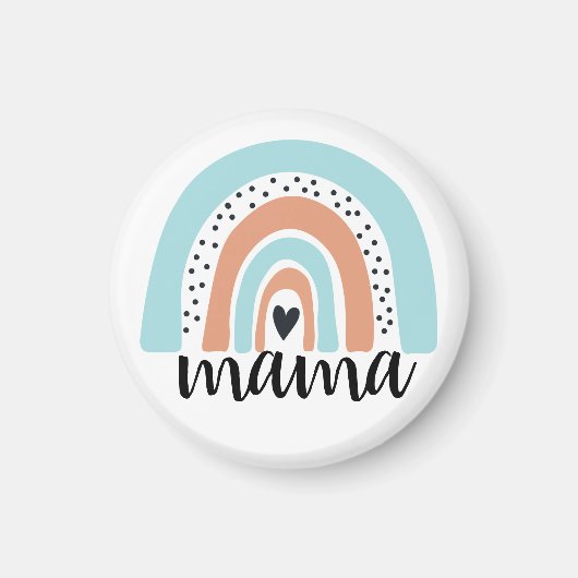 Mama Rainbow Blue Peach Magnet (Vorne)