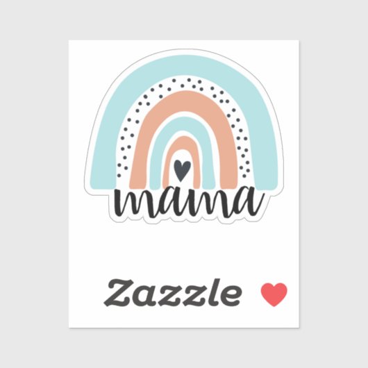 Mama Rainbow Blue Peach Sticker (Blatt)
