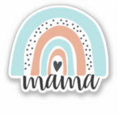 Mama Rainbow Blue Peach Sticker (Vorderseite)