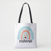Mama Rainbow Blue Peach Tasche (Vorderseite)
