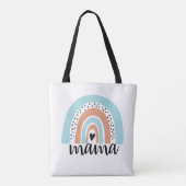 Mama Rainbow Blue Peach Tasche (Rückseite)