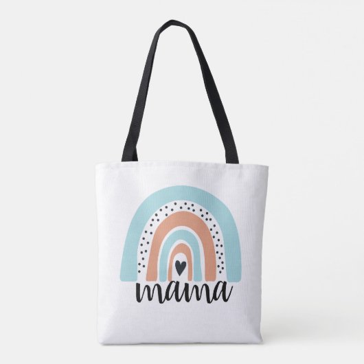 Mama Rainbow Blue Peach Tasche (Rückseite)