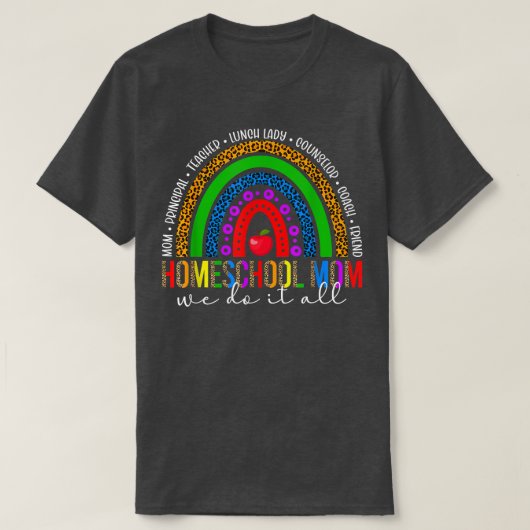 Mama Rainbow Homeschooling Mutter T-Shirt (Design vorne)