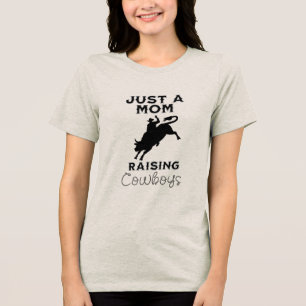 Mama Raising Cowboys Western Tri-Blend Shirt