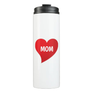 Mama red big heart moderne Grafik niedlich Thermosbecher