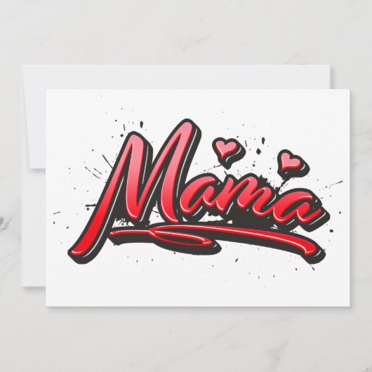 Mama red Heart Graffiti Karte (Vorderseite)