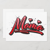 Mama red Heart Graffiti Karte (Vorne/Hinten)