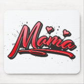 Mama red Heart Graffiti Mousepad (Vorne)