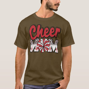 Mama Red Leopard Briefe Cheer Pom Poms T-Shirt