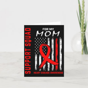 Mama "Red Ribbon Heart Disease Awareness Flag Grap Karte