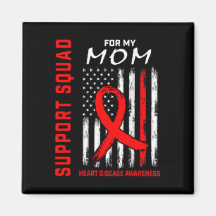Mama "Red Ribbon Heart Disease Awareness Flag Grap Magnet