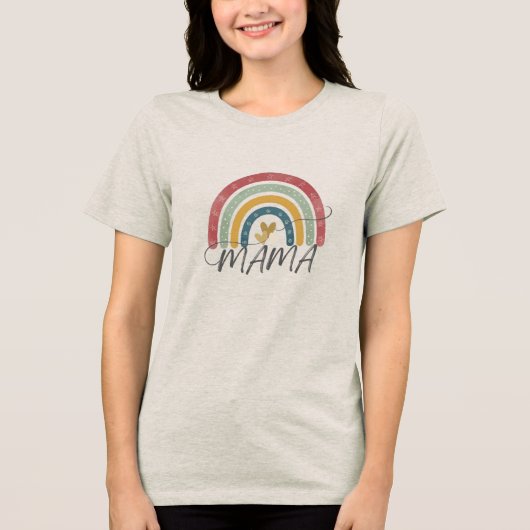 Mama-Regenbogen-T-Shirt Tri-Blend Shirt (Vorderseite)