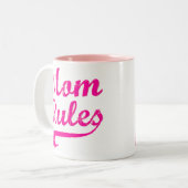 Mama regiert Funny Sprichwort Tasse (Vorderseite Links)