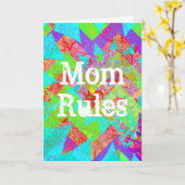 Mama regiert lebendige Aquamarine Abstrakte Mütter Karte (Gelbe Blume)