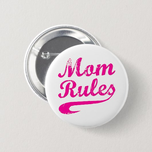 Mama reguliert Funny Sprichwort Button (Vorne & Hinten)