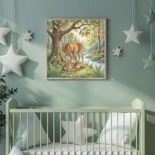 Mama Reh und ihr Kitz Baumschule Poster
