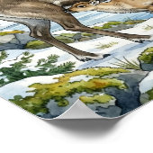 Mama-Rentier und Kinderkrippe Poster (Ecke)