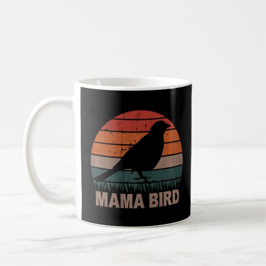 Mama Retro Birds Design F von Mama Bird Mother Mot Kaffeetasse (Links)