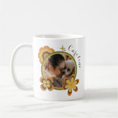 Mama Retro Blume Typografie Individuelle Name Foto Kaffeetasse (Links)