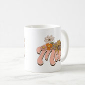 Mama Retro-Blumen Kaffeetasse (VorderseiteRechts)