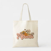 Mama Retro Blumenmuster Tragetasche (Rückseite)