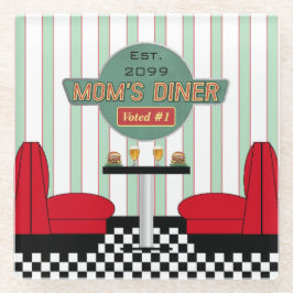 Mama Retro Diner mit Burgers & Beer Glasuntersetzer
