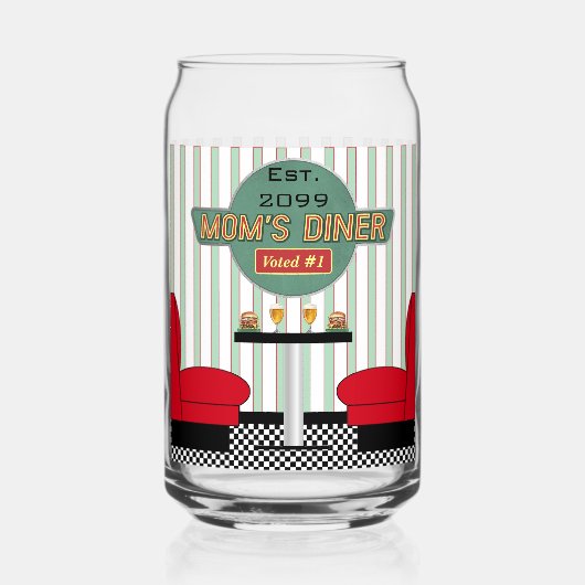 Mama Retro Diner Trinkbehälter Dosenglas (Rückseite)