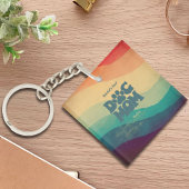 Mama Retro Groovy Personalisiert Schlüsselanhänger