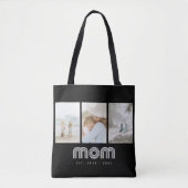Mama Retro-Schrift Schwarz 3 Foto Tasche (Vorderseite)