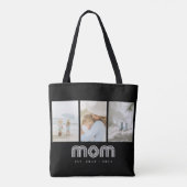 Mama Retro-Schrift Schwarz 3 Foto Tasche (Rückseite)