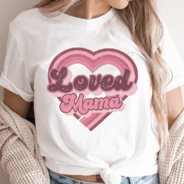 Mama Retro Valentine's Day Pink Modern T-Shirt