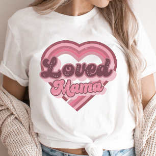 Mama Retro Valentine's Day Pink Modern T-Shirt