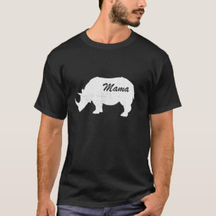 Mama Rhino Animal T-Shirt Vatermutter Day Niedlich
