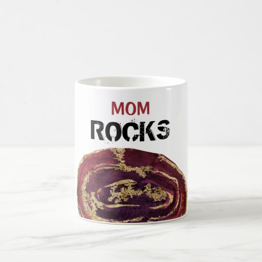 *~* MAMA Rocks Agate Gold Glitzer Stone Lapidär Kaffeetasse (Mittel)