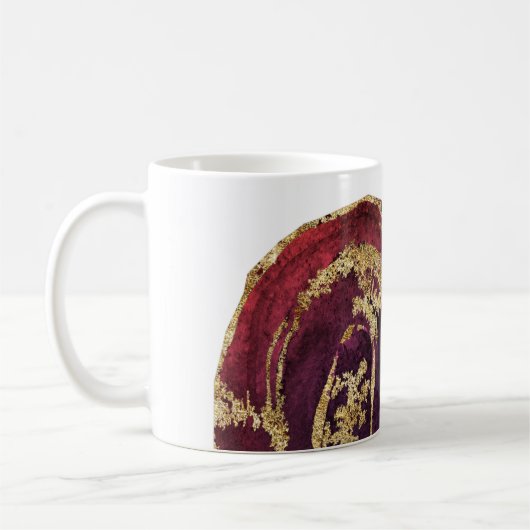*~* MAMA ROCKS Lapidary Gold Glitzer Agate Stone Kaffeetasse (Links)