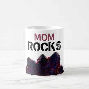 *~* MAMA ROCKS Lila Kristallsteine Lapidary Kaffeetasse