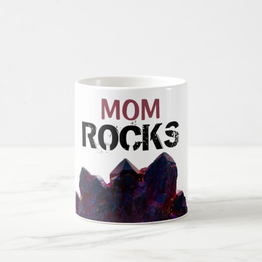 *~* MAMA ROCKS Lila Kristallsteine Lapidary Kaffeetasse (Mittel)