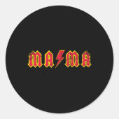 Mama Rocks Rock And Roll Mother's Day New Moms Dis Runder Aufkleber (Vorderseite)