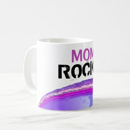 *~* Mama Rocks Stones Lapidary Agate Slab Kaffeetasse (Vorderseite Links)