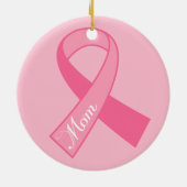 Mama-rosa Band-Brustkrebs-Verzierungs-Geschenk Keramikornament (Hinten)
