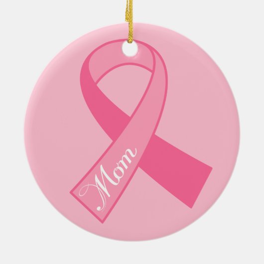 Mama-rosa Band-Brustkrebs-Verzierungs-Geschenk Keramikornament (Hinten)