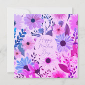 Mama Rosa, Blau und Lila Blumen Mutterkarte (Vorderseite)