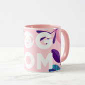 MAMA, Rosa Blüte und Blätter Tasse (VorderseiteRechts)