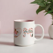 Mama Rosa Blütenblase Buchstaben Herz Foto Zweifarbige Tasse