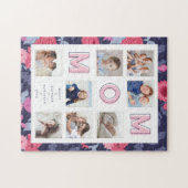 MAMA Rosa Buchstaben Familienfoto Collage Blumenra Puzzle (Horizontal)