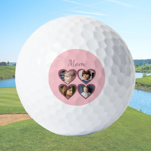 Mama Rosa Herzen 4 Kinder FotoCollage Golfball