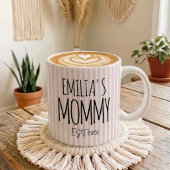 Mama | Rosa Streifen Muttertag Personalisiert Kaffeetasse